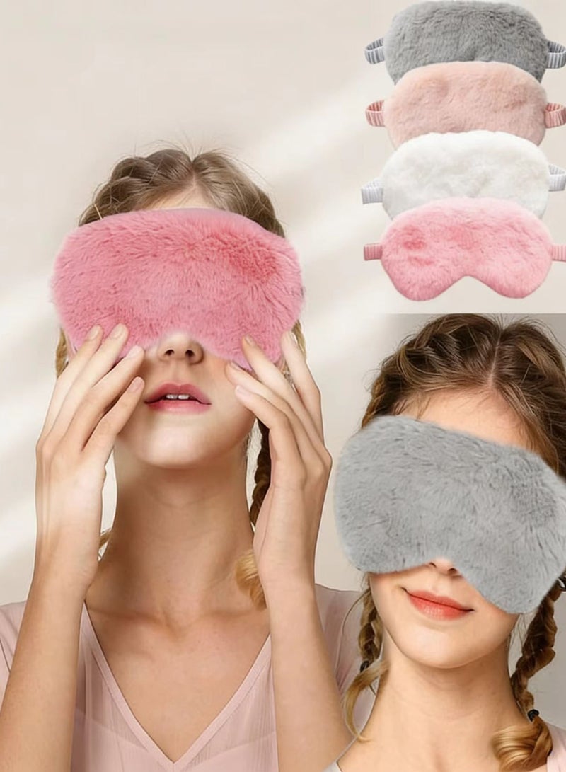 LORIVO 4-Piece Plush Sleeping Eye Mask 21 x 9 x 1cm - Image 5